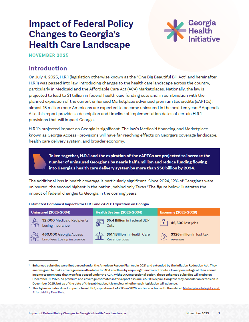 Publications and Releases - Georgia Health Initiative